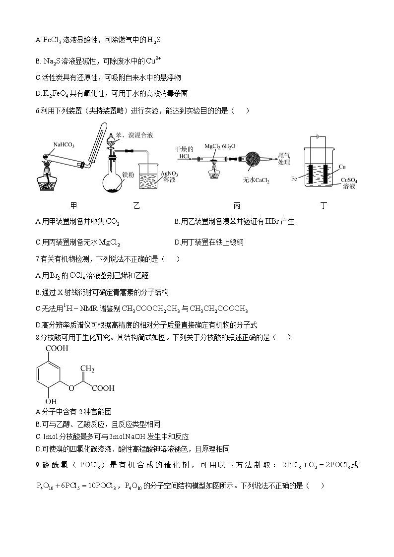 山东省青岛第十九中学2024-2025学年高三上学期期中考试 化学试题(无答案)第2页