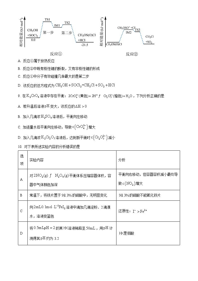 湖南省市县部分学校2024-2025学年高二上学期11月期中联考化学试卷(Word版附解析)03