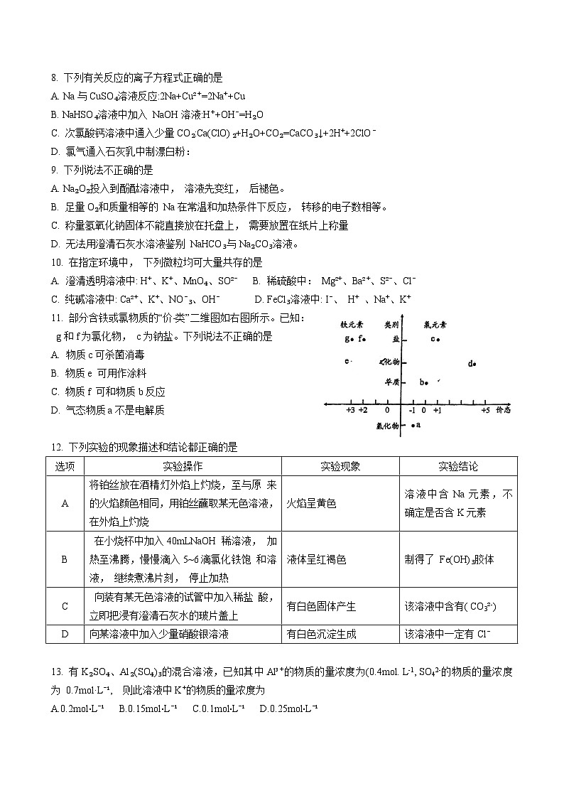 广东省佛山市顺德区李兆基中学2024-2025学年高一上学期第二次段考 化学试题第2页
