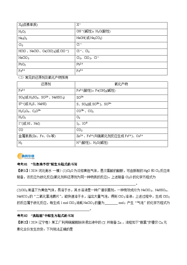 微考点01 陌生情境下方程式的书写(核心考点精讲精练)-2025年高考化学一轮复习讲练专题(新高考通用)(原卷版)第3页