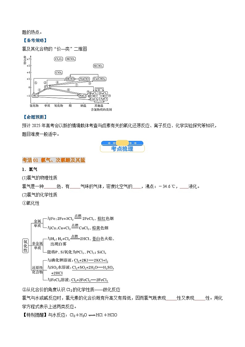 考点13 氯及其化合物(核心考点精讲精练)-2025年高考化学一轮复习讲练专题(新高考通用)(原卷版)第2页