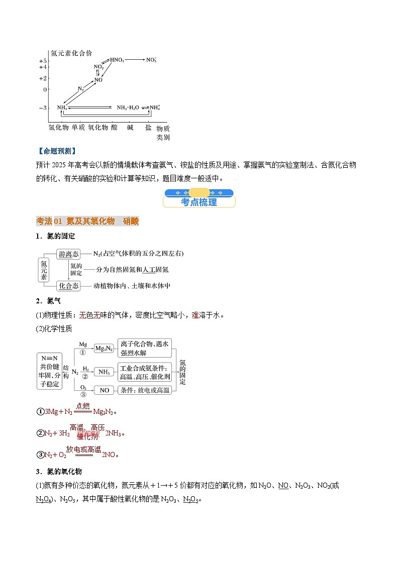 考点15 氮及其化合物(核心考点精讲精练)-2025年高考化学一轮复习讲练专题(新高考通用)(解析版)第2页