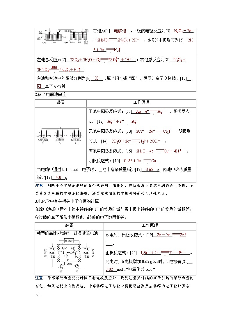 备战2025年高考化学精品教案第六章化学反应与能量变化第8讲多池连接及电化学的相关计算(Word版附解析)第2页