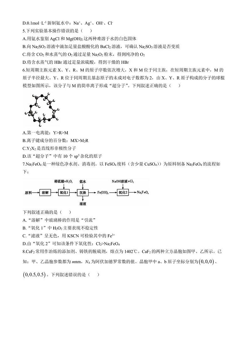 2025湖南炎德英才高三上学期11月联考化学试题+答案第2页