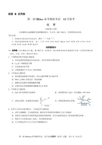 2025届浙江第一届NBchem高三上学期12月联考化学试题+答案