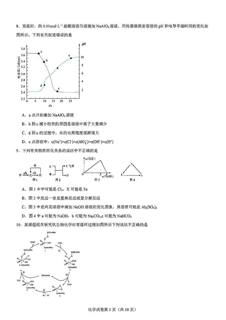 2025届八省适应性演练高三上学期11月化学试题第3页