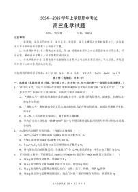 湖北省新高考协作体2024-2025学年高三上学期11月期中化学试题