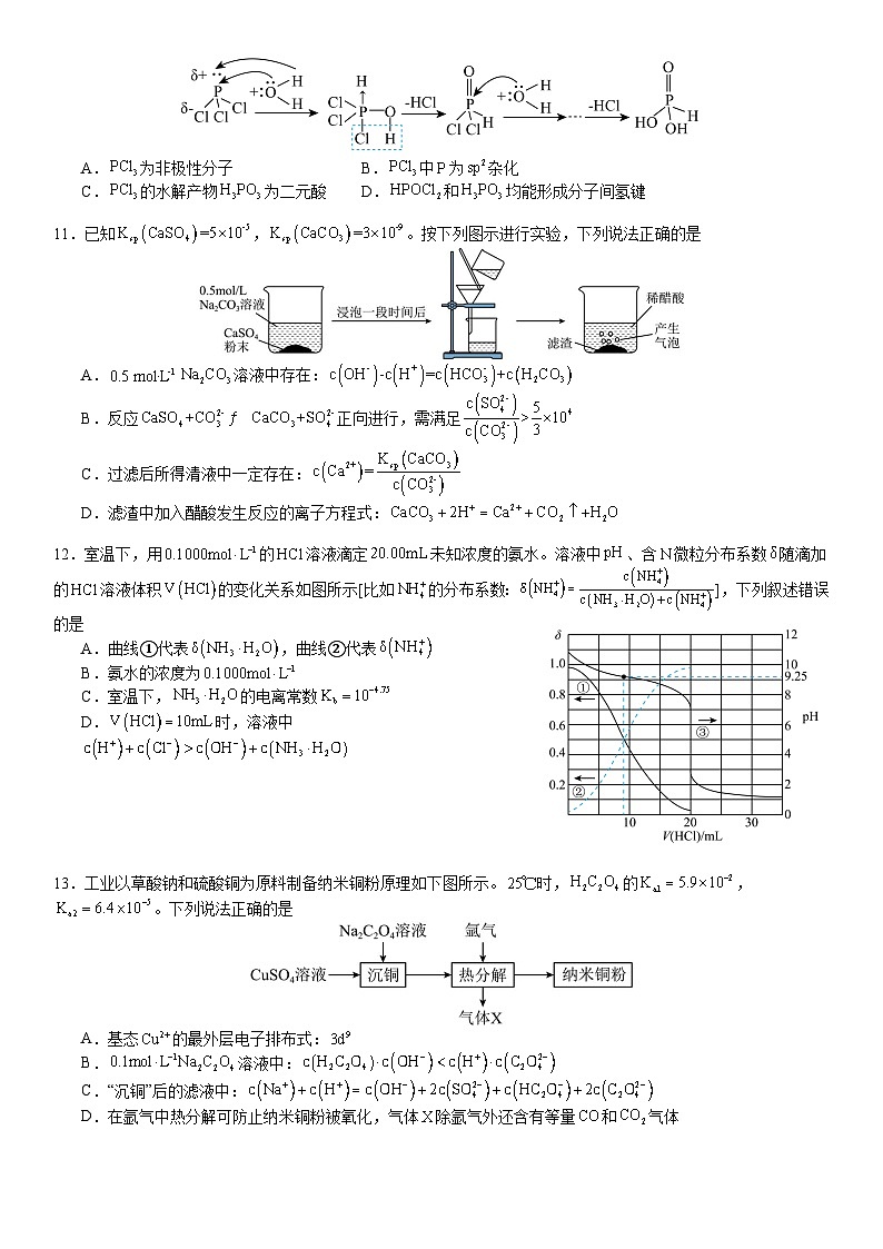 山东省济宁市邹城市兖矿第一中学2024-2025学年高二上学期迎期末盐类的水解专题复习 化学试题第3页