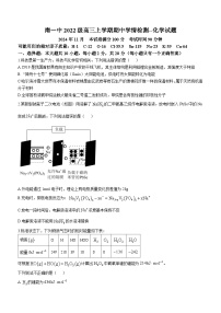 山东省济南第一中学2024-2025学年高三上学期期中学情检测试题化学