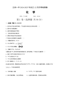 甘肃省兰州第一中学2024-2025学年高三上学期12月月考 化学试题（含答案）