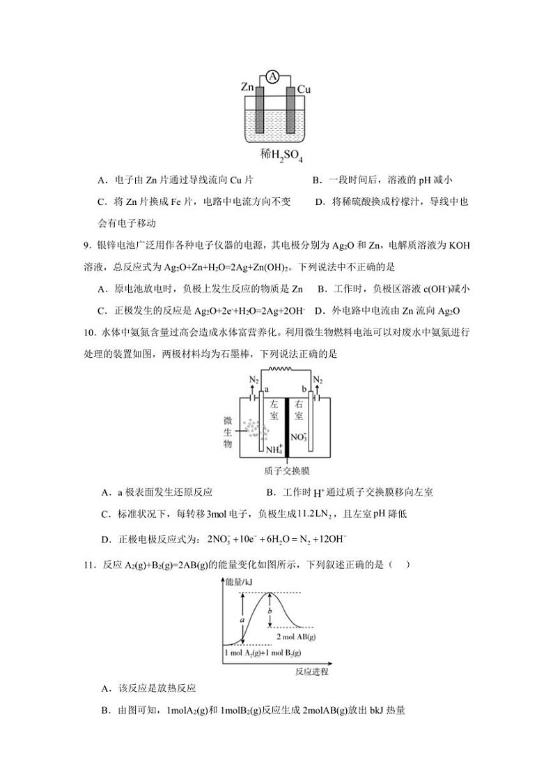 2024~2025学年四川省眉山市东坡区高中学校高二(上)期中联合考试化学试卷(含答案)第3页