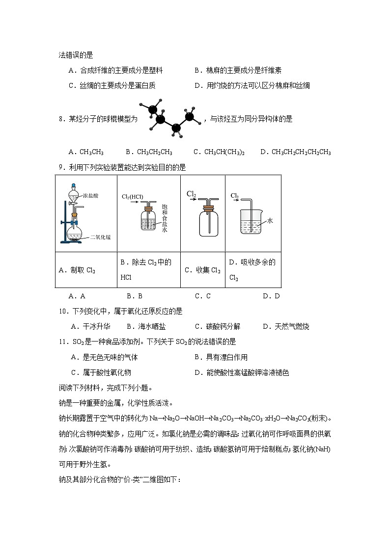 2024年安徽省普通高中学业水平合格性考试化学试卷第2页