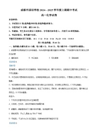 四川省成都外国语学校2024-2025学年高一上学期期中检测化学试题（Word版附解析）