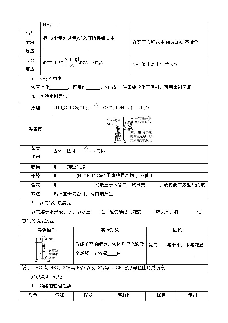 江苏省2025年1月普通高中学业水平合格性化学考试 导学案  课时10 氮及其化合物第2页