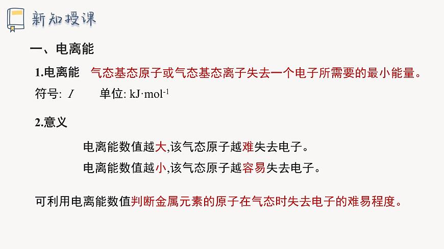 1.3 課時2 元素的電離能、電負性及其變化規(guī)律課件 2024-2025學年高二化學魯科版（2019）選擇性必修2第3頁
