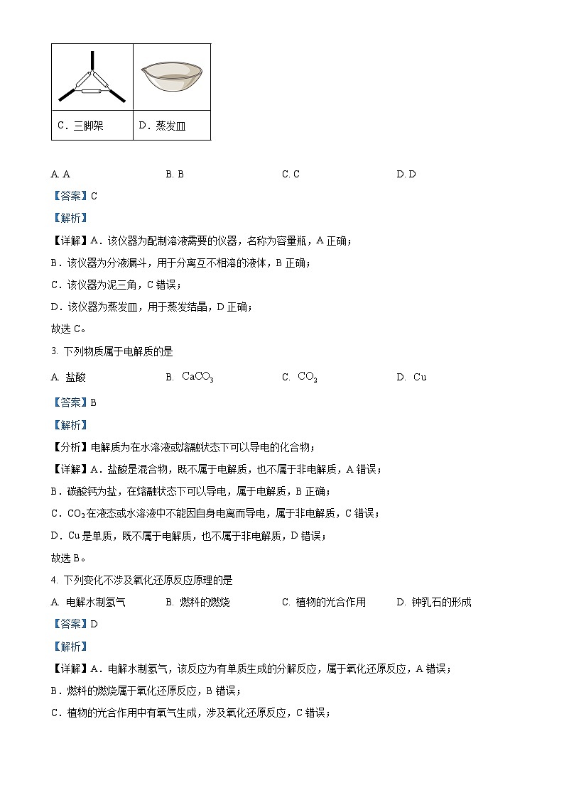浙江省温州市新力量联盟2024-2025学年高一上学期期中联考化学试题 Word版含解析第2页