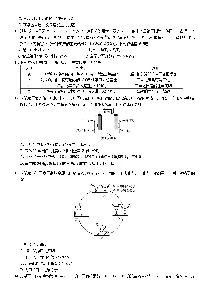 河南省新乡市2024—2025学年高三第一次模拟考试化学试题第3页