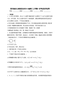 四川省凉山彝族自治州2024届高三上学期一诊考试化学试卷(含答案)