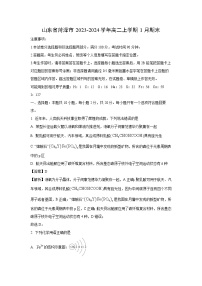 山东省菏泽市2023-2024学年高二(上)1月期末化学试卷（解析版）