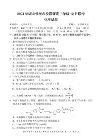 湖北省云学名校联盟2025届高三上学期12月联考化学试卷（PDF版附解析）