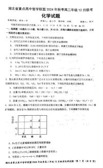 湖北省部分重点学校智学联盟2024-2025学年高二上学期12月 月考化学试题