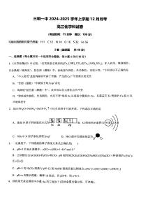 福建省三明第一中学2024-2025学年高三上学期12月月考化学试题