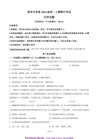 2024～2025学年四川省遂宁市射洪中学高一(上)12月期中化学试卷(含答案)