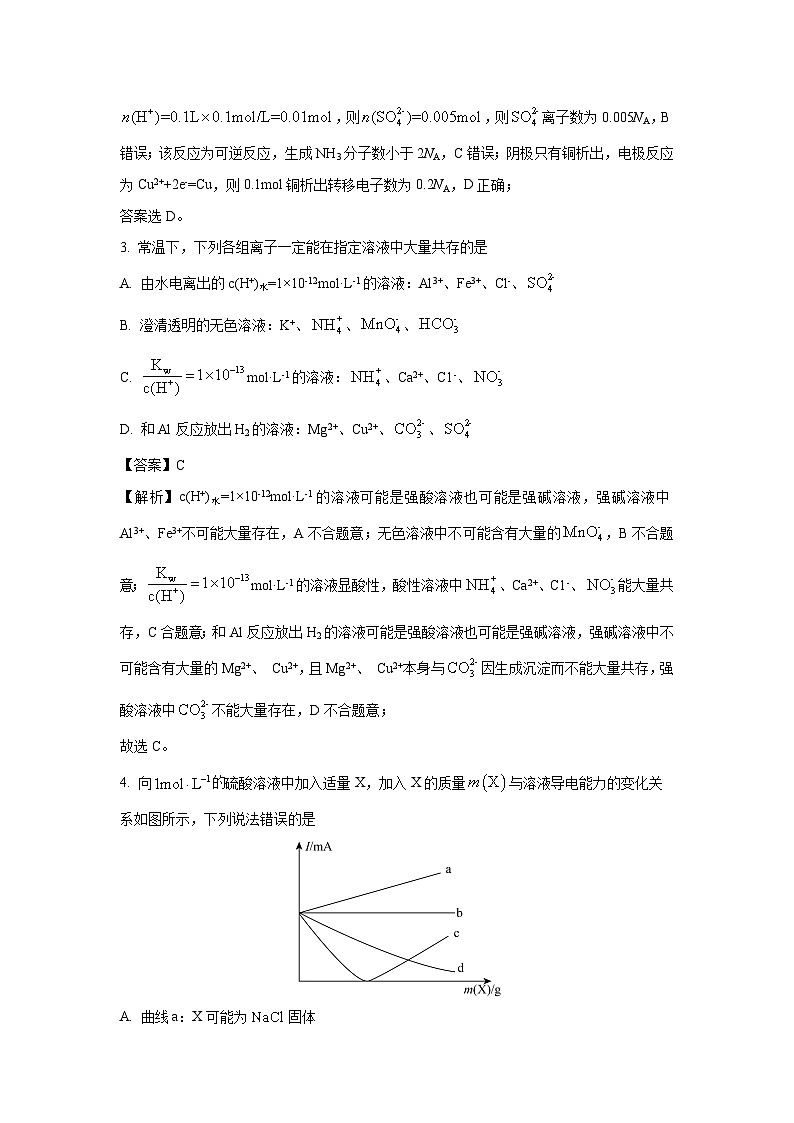 福建省八縣（市、區(qū)）一中2023-2024學(xué)年高二上學(xué)期期末聯(lián)考化學(xué)試卷（解析版）第2頁(yè)