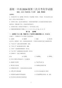 2025南充嘉陵一中高一上学期12月月考化学试题PDF版含答案