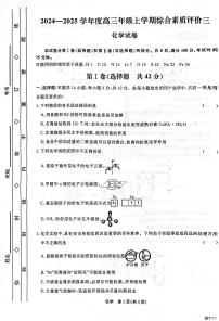 2025届衡水中学高三上学期综合素质评价（三）化学试题（含答案）