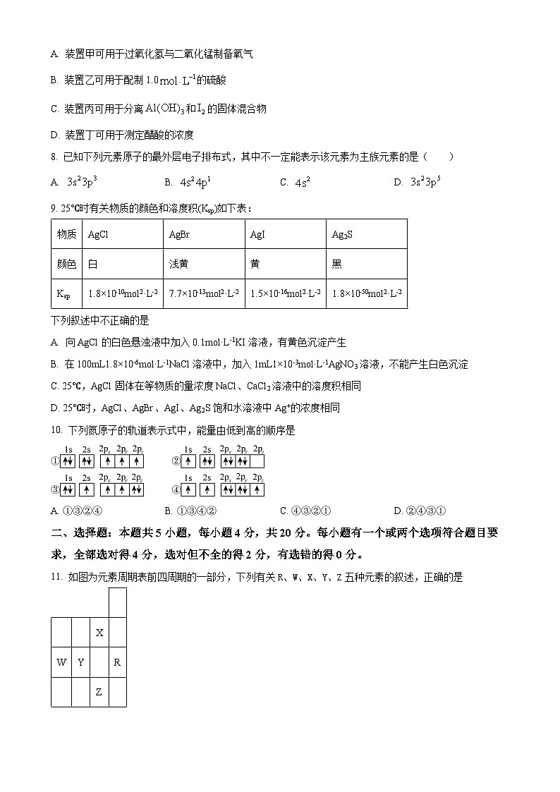 山东省东明县第一中学2024-2025学年高二上学期12月月考化学试题(原卷版)第3页