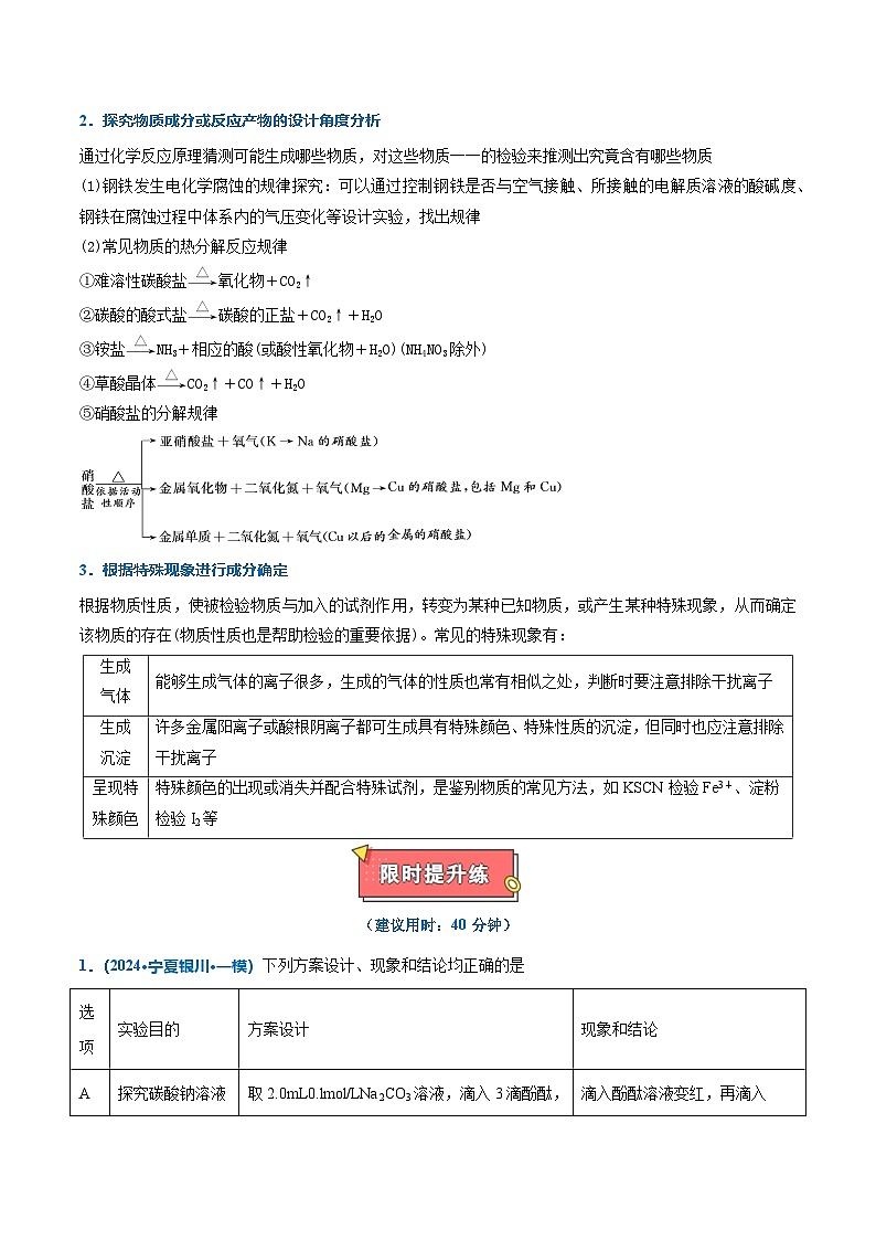 热点题型05 实验方案设计与评价-2025年高考化学 热点 重点 难点 专练(西北四省专用)(原卷版)第2页