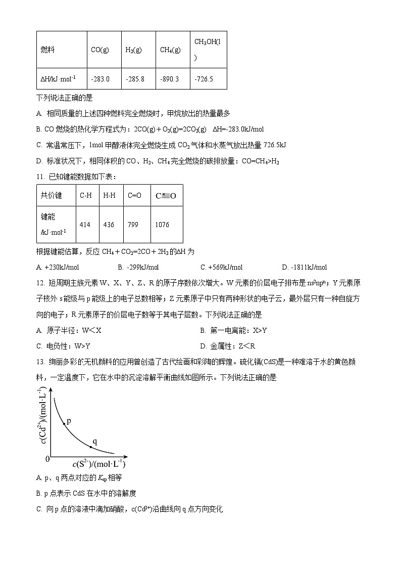 四川省绵阳市2023-2024学年高二上学期期末考试化学试题 Word版无答案第3页