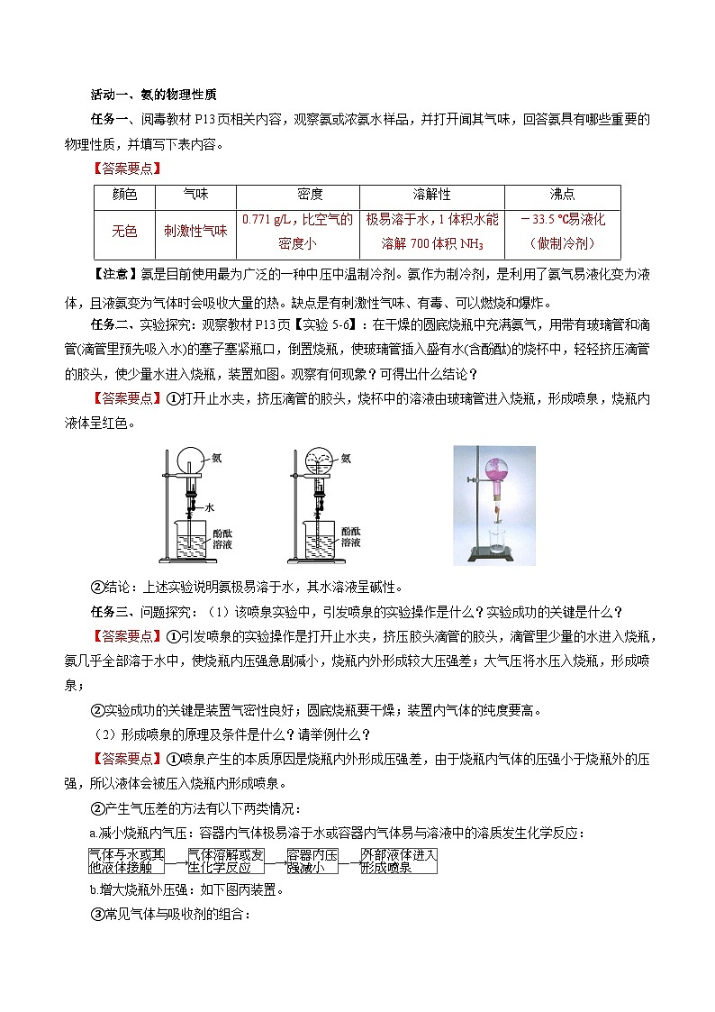 人教版(2019)高中化学必修二5.2.2 氮及其化合物—氨和铵盐 导学案(解析卷)第2页