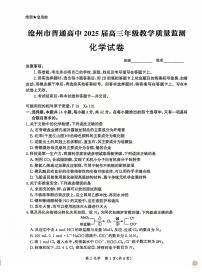 2025届河北沧州高三上学期12月教学质量监测化学试题+答案