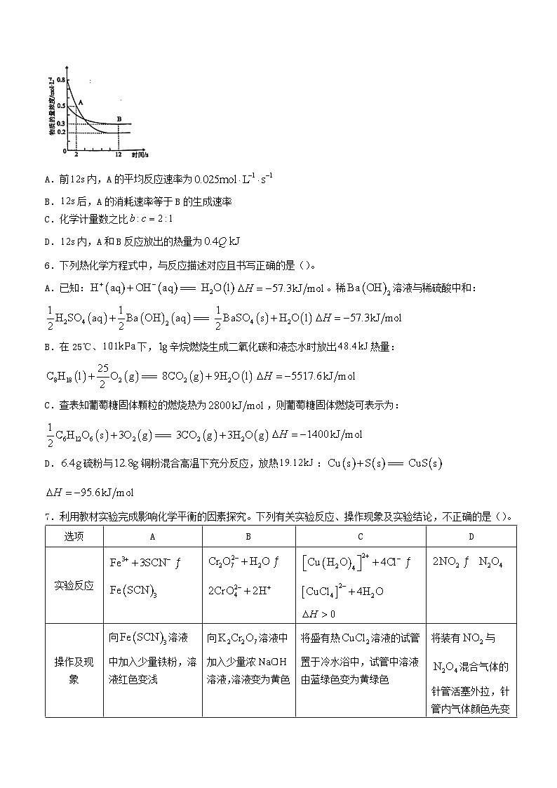 四川省内江市2023_2024学年高二化学上学期期中试卷无答案第2页