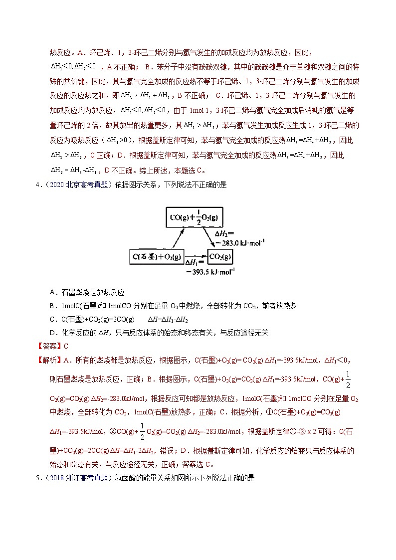 十年高考化学真题(2014-2023)分项汇编专题42反应热计算——盖斯定律(Word版附解析)第3页