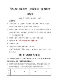 2025年高一上学期1月化学期末模拟卷（新高考通用“14+4”）