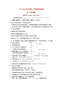 山东省青岛市2023_2024学年高一化学上学期期中试题1