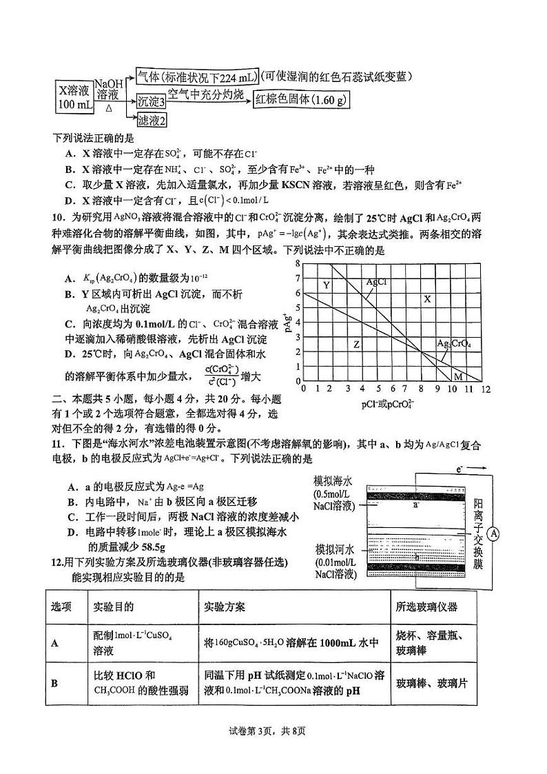 2025滕州一中高三上学期12月定时检测试题化学PDF版含解析第3页