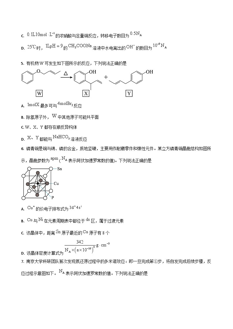 吉林省梅河口市第五中学2025届高三上学期期末考试化学试卷(Word版附答案)第2页