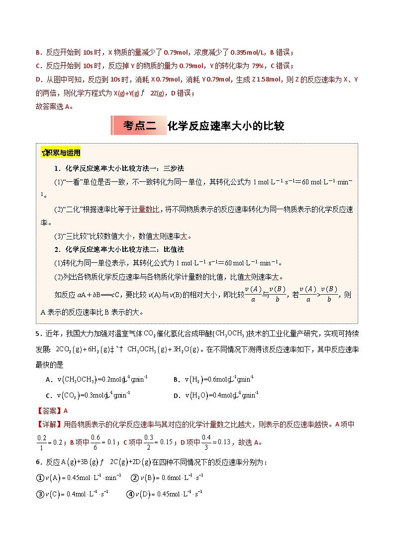 ③寒假提升练-专题03 化学反应速率(教师版)-2025年高二化学寒假衔接讲练 (人教版) 第3页