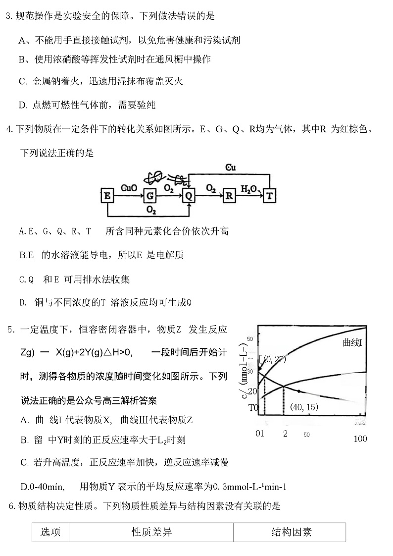 2025届高三八省联考化学试题第3页
