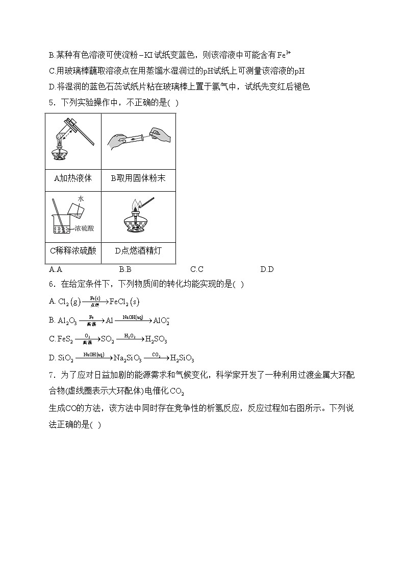 进贤县第一中学2024-2025学年高三上学期11月期中考试化学试卷(含答案)第2页