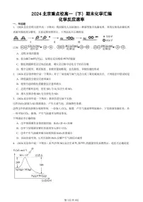 2024北京重点校高一(下)期末真题化学汇编:化学反应速率