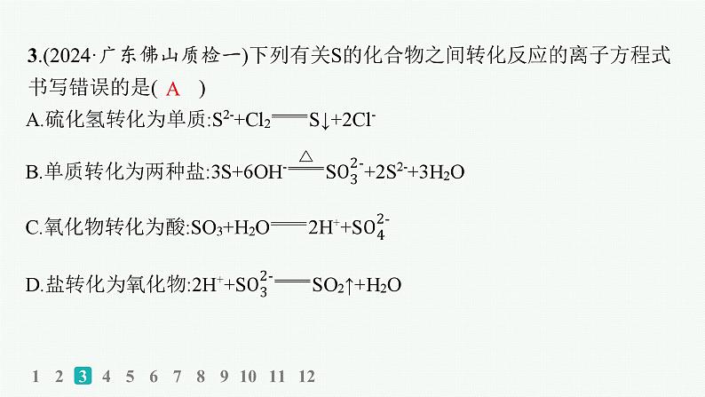 2025届高考化学二轮复习(山东版)2.离子方程式的正误判断与离子共存 课件第6页