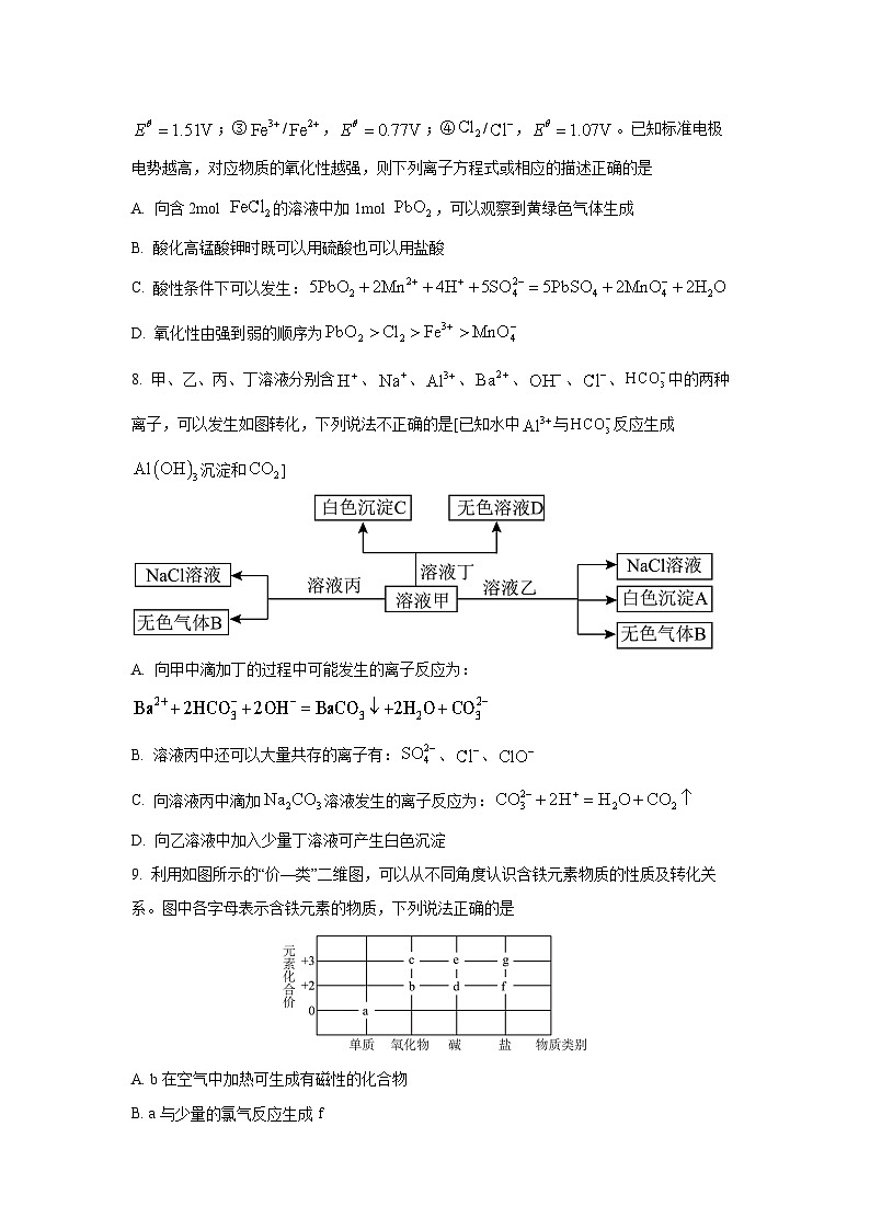 2024~2025学年湖北省云学联盟高一上学期12月联考 化学试卷第3页