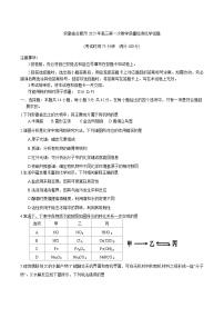 安徽省合肥市2025年高三第一次教学质量检测化学试题含官方答案