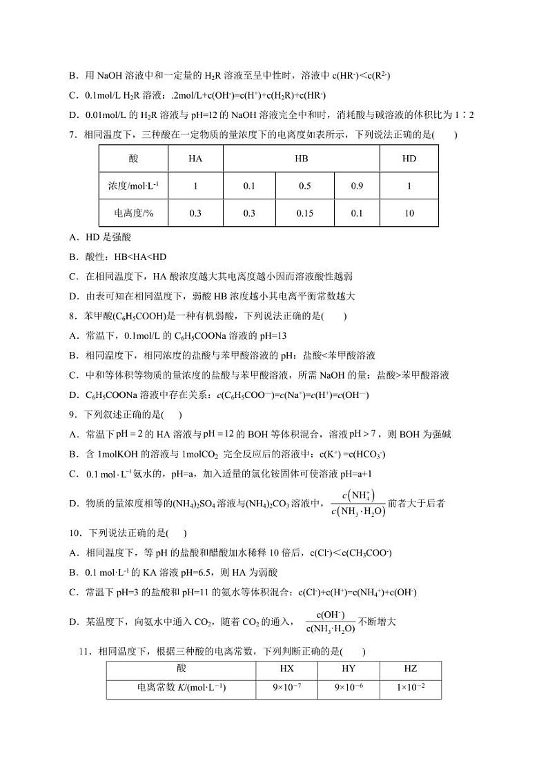 考点26 弱电解质的电离(好题冲关)(学生版) 备战2024年高考化学一轮复习考点帮(全国通用)第2页