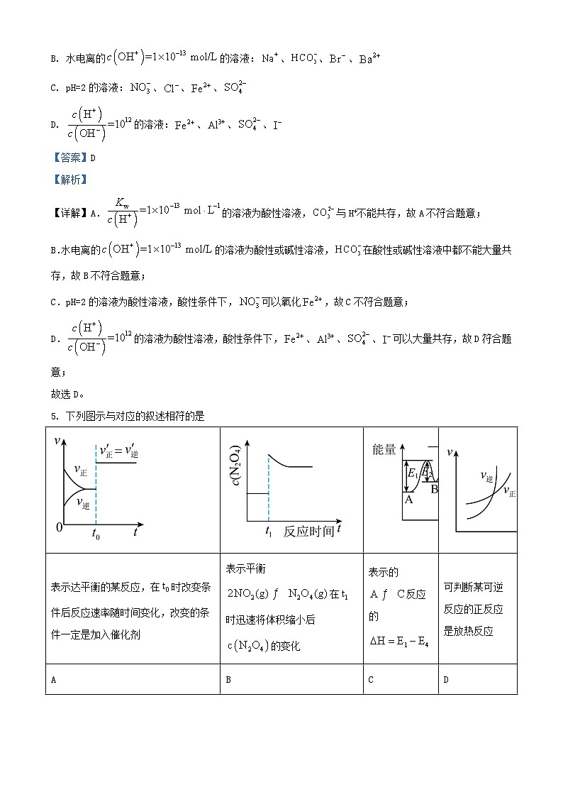 福建省厦门市2023_2024学年高二化学上学期期中试题含解析第3页
